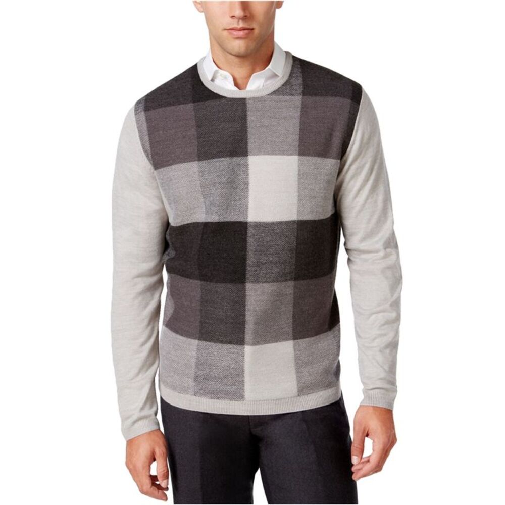 Ryan Seacrest Mens Plaid-Front Pullover Sweater, NWT